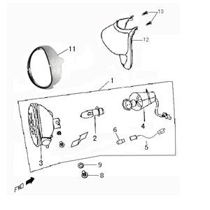 Headlight Sun Snail black