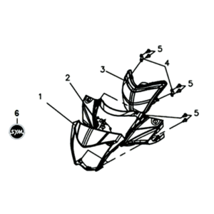 Headlight cover/meter/mirrors Sym Symphony ST 200I Black/Silver (BK-001C/S-882U)