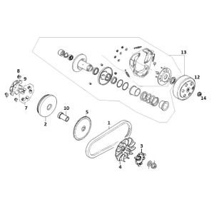 Clutch Variator 10 GY6 (EURO 4; after 2018)-Koppeling- Variateur 10 GY6 (EURO 4 na 2018) t tm z