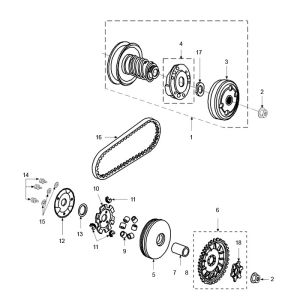 Clutch Variator Peugeot Vivacity 2 E2 2-Stroke