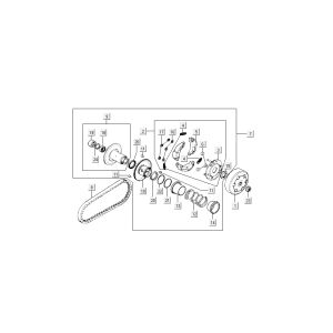 Clutch V-Belt Kymco Super9 AC 2-Stroke Nm Silver - Black