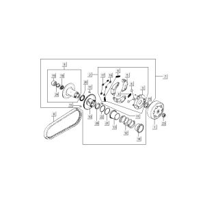 Clutch - v string Kymco Super9 ac o.m RaceBlack Yellow