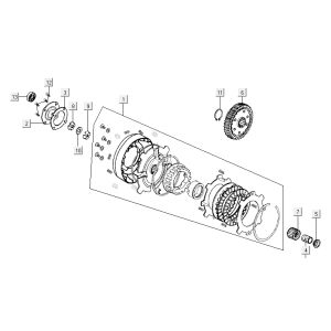 Clutch Kymco Activ 4-stroke red-black