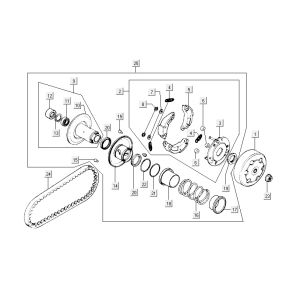 Clutch Kymco Super9 2t lc om matt black-red