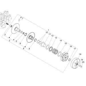 Clutch Piaggio Medley 125 4T IE ABS E4 2016-2019 (EMEA)