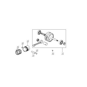 Crankshaft Piston Kymco Activ 4-stroke red-black