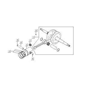 Crankshaft Piston Kymco Yup 2t ac blue