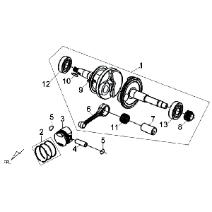 Crankshaft Sym Jet 4 (R086) red