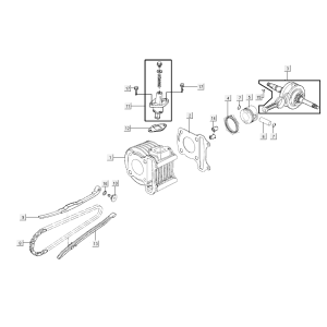 Cylinder Piston Crankshaft Kymco Super8 Street 50i E4 Matt Black