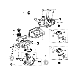 Crankshaft and Cylinder IAE Peugeot Speedfight 2 LC silver