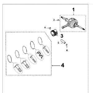 Crankshaft and Piston Peugeot Kisbee brown
