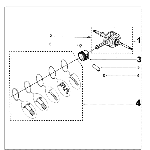 Crankshaft and Piston Peugeot Kisbee RS White