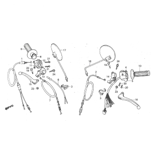Brake levers - Grips - Mirrors - Honda MT50 Cables