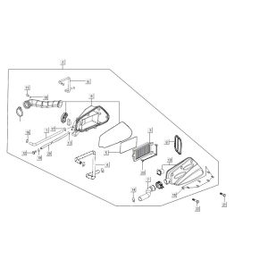 Air filter Kymco Agility 16'+ 4-stroke injection euro4 matt grey