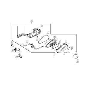 Air filter Kymco Delivery 4-stroke black