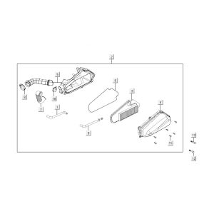 Air filter Kymco Like 4-stroke black gloss like T T