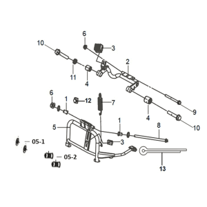 Main stand - engine hanger Sym Mio 50I E5
