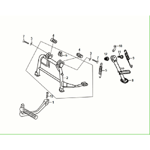 Center stand - Side stand - Kickstart pedal Sym Fiddle ll Euro 5