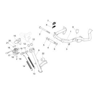 Middle - side stand Vespa GTS 300 HPE 4T 4V IE ABS E4 2019 (EMEA)