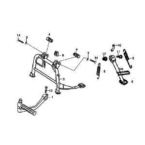 Center Stand - Side Stand - Kickstarter Pedal Sym Fiddle White WH8018P