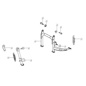 central stand AGILITY 16+ 4T 200i Matte Metallic Silver