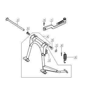Midstand Kymco Super9 2t lc bottom matte black-red
