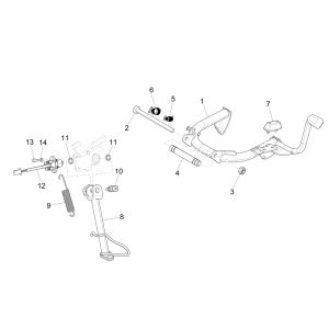 Piaggio Medley 125 4T IE ABS E4 2016-2019 centre side stand (EMEA)