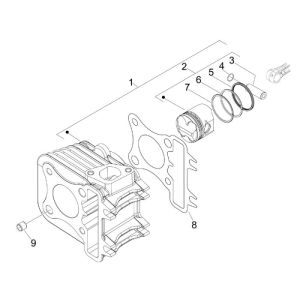 Cylinder Piaggio New Fly 4-stroke 4-valve