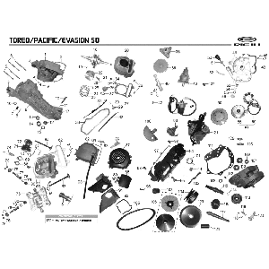 Engine Rieju Pacific red 2009 2-stroke