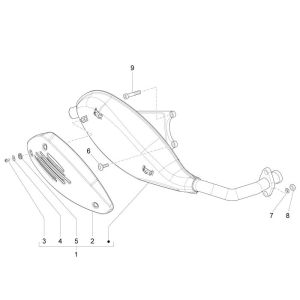 Exhaust Piaggio New Fly 4-stroke 4-valve