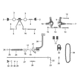 Subframe foot brake chain Zundapp GTS 50 517-40L5