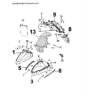 Voorspatbord - Achterspatbord Peugeot Django Ink Black R1