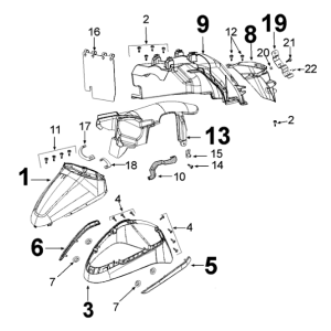 Mudguard Peugeot Django 125 EFI E4 2018-2020 ORANGE IS THE NEW BLACK (U1)