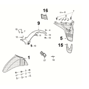 Mudguard Peugeot Tweet 125 Z PRO 2021-2022
