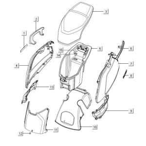 Rear hoods Niu N-pro black - red
