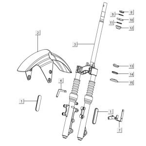 Front fork Niu N-pro black - red