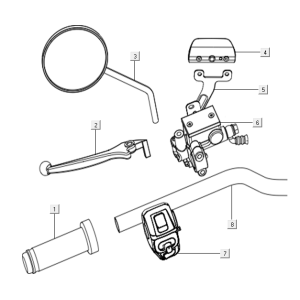 Mirror - handlebar switch left Niu N-GT