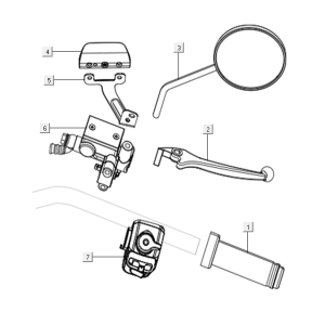 Mirror - handlebar switch right Niu N-GT