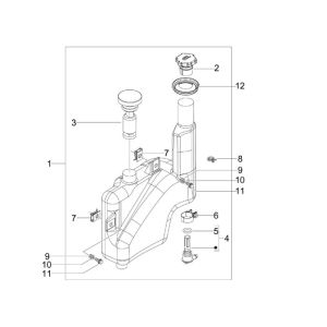 Oil tank Vespa S 2-stroke