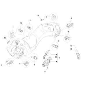 Diverters - Selector Switches - Push Buttons - Switches Piaggio MP3 300LT Sport 2009-2014