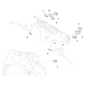 Diverters - Selector switches - Push buttons - Switches Vespa GTS 125 4T E5 ABS 2021 (EMEA)