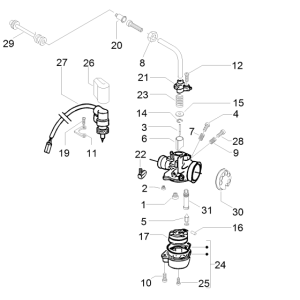 Carburetor parts Gilera Runner 50 SP 2010-2017
