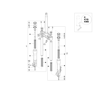 Spare parts for Fork Piaggio Beverly 350 E3 Sport Touring 2013-2014