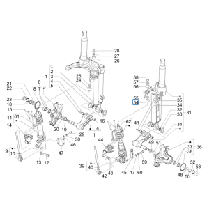 Front fork parts (Mingxing) Piaggio MP3 350 Maxi sport E4 ABS 2018-2020 (EMEA)