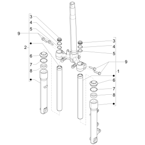 Parts of the Piaggio Liberty 50 4-stroke front fork