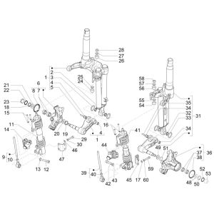 Front Fork Parts (Mingxing) Piaggio MP3 300 HPE/300 HPE SPORT E5 ABS 2020-2022 (EMEA)
