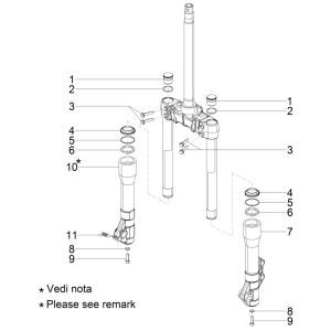 Piaggio Beverly 300 IE ABS E4 2016 - 2020 front fork parts (EMEA)