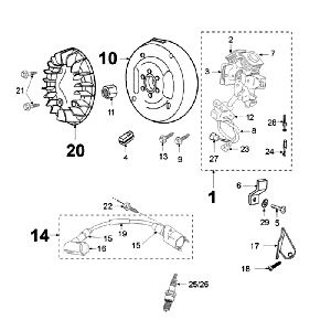 Peugeot Fox ignition part red