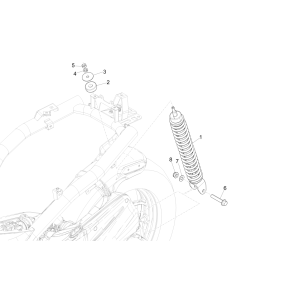 Rear suspension - Shock absorber Piaggio Liberty 50 4-stroke (IGET Euro 4)