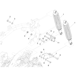 Rear suspension - Shock absorber/s Piaggio Medley 150 4T IE ABS E4 2016-2020 (EMEA)